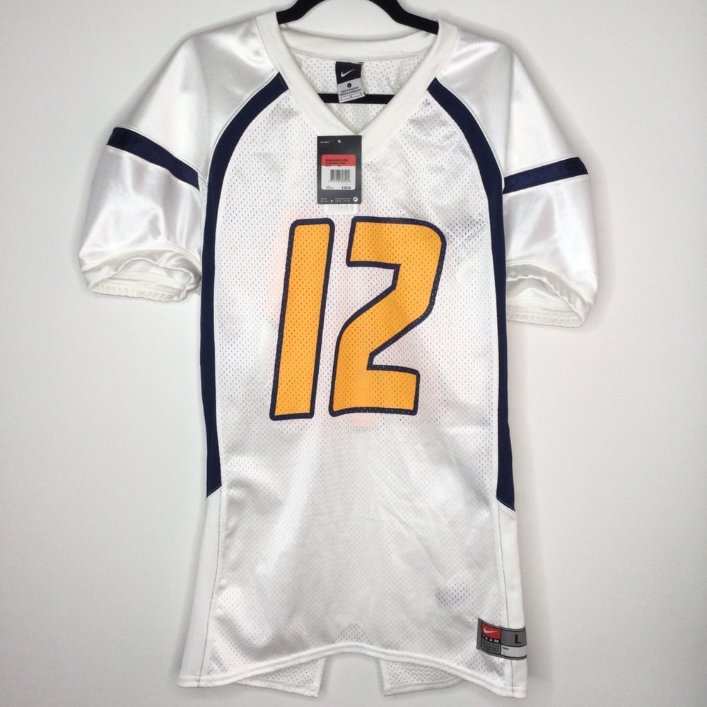 Nike Football Game Jersey 12 Navy White Size Large